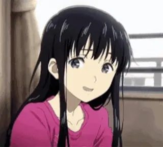 🙂 0973da1d anime, gadis, tersenyum, imut, perempuan, potret whatsapp sticker