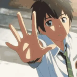 ✨ da44c473 Anime, Anak laki-laki, Pelajar, Your Name, Seragam sekolah, Uluran tangan whatsapp sticker