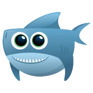 🙂 3506ab90 Haai, Cartoon, Dier, Zeewezen, Vis, Schattig telegram sticker