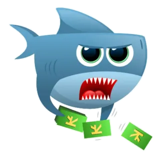 💵 5acc0826 haai, boos, cartoon, geld, financiën, economie telegram sticker