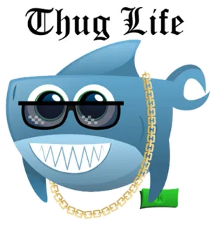 😎 a9dd0700 Thug Life haai, thug life, bril, geld, ketting telegram sticker