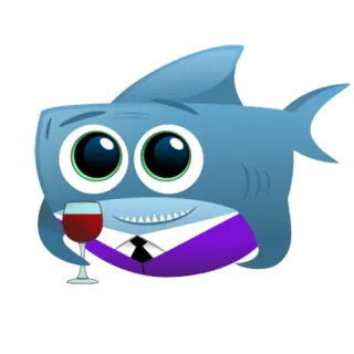 🍷 d011a34c Haai, Cartoon, Wijn, Pak, Heer, Dier telegram sticker