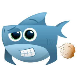 💨 f50a0b7f haai, cartoon, grappig, scheet, dier, vis, emoji telegram sticker