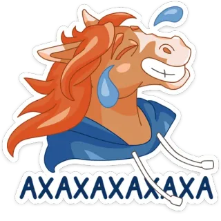 😂 c6e4ba20 AXAXAXAXAXA 马, 笑声, 卡通, 贴纸, 动物, 笑 telegram sticker