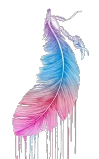 🍂 8bd6844d plume, aquarelle, pastel, rose, bleu, art, décoration, attrape-rêves telegram sticker