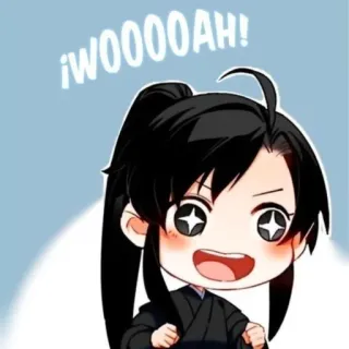 ✨ 85331c67 ¡WOOOOAH! 치비, 귀여운, 애니, 만화, 표정, 기쁨 telegram sticker