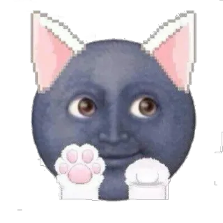 😚 d19f12bc mèo, mặt trăng, dễ thương, mèo con, thú cưng, động vật, kawaii telegram sticker
