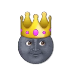 🤪 d3a2f156 mặt trăng, vua, biểu tượng cảm xúc, vương miện, khuôn mặt telegram sticker