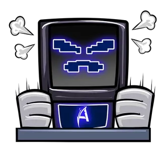 😡 a89c0635 만화, 로봇, 화난, 김, 컴퓨터, 디지털, 기계 telegram sticker