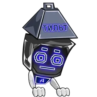 😳 e1c93cc7 ТИЛЬТ 로봇, 기울기, 사이보그, 텍스트 telegram sticker