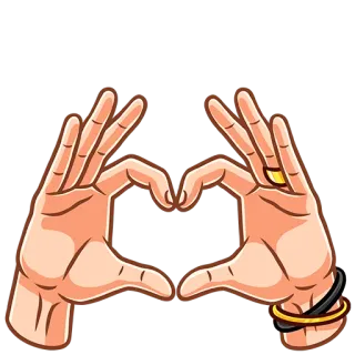 😍 6f0fe854 손, 하트, 사랑, 애정, 몸짓, 손가락 telegram sticker