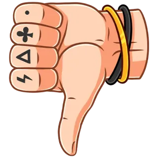 👎 bc55bd11 싫어요, 싫음, 손 제스처, 이모티콘, 만화, 반대 투표 telegram sticker