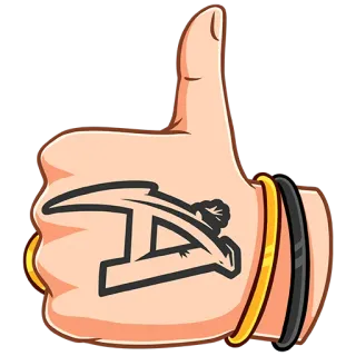 👍 d61858e7 엄지 척, 손 제스처, 문신, 동의, 승인 telegram sticker