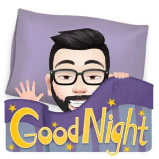 ✳️ 66c865fd Good Night buona notte, sonno, stelle, luna, letto, cuscino, notte telegram sticker