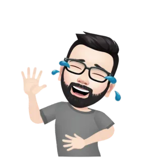 ✳️ db089654 emoji, ridere, piangere, felice, avatar, uomo, barba, occhiali telegram sticker