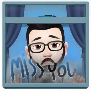 ✳️ f0075736 MISS YOU mi manchi, triste, finestra, ritratto telegram sticker