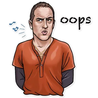 🤥 628fcad2 oops desenho animado, ops, homem, expressão telegram sticker