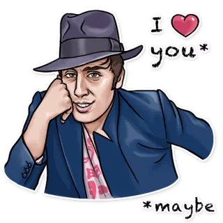 😍 b1c7e0a6 I ❤️ you
*maybe amor, coração, talvez, homem, chapéu telegram sticker