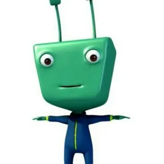 🌟 880ea259 cartoon, character, alien, green, blue whatsapp sticker