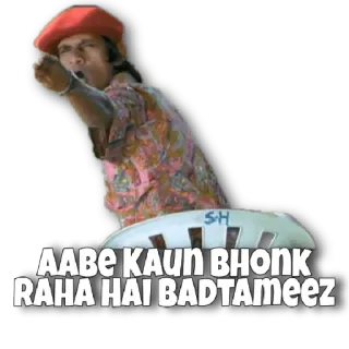 🤬 e66e620d AABE KAUN BHONK RAHA HAI BADTAMEEZ India, Hindi, kasar, gaul, menyinggung, penghinaan telegram sticker