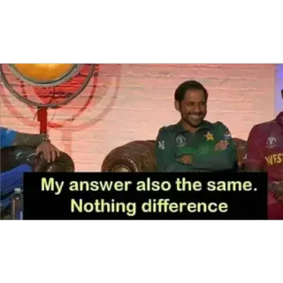 😂 faec04b9 My answer also the same. Nothing difference Kriket, Olahraga, Meme, Lucu, Pakistan telegram sticker