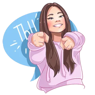 😉 41722fe4 Ты! wanita, menunjuk, kartun, gadis, kamu, rusia, remaja telegram sticker