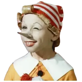 😜 6f9d6593 Pinocchio Pinocchio, garçon, marionnette, souriant, clin d'oeil telegram sticker