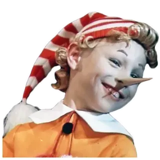 🥳 9b1e0bf0 Pinocchio Pinocchio, conte de fées, marionnette, nez, dessin animé telegram sticker