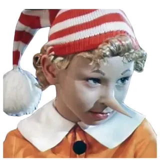 👀 aced3850 Pinocchio conte de fées, garçon en bois, marionnette, long nez telegram sticker