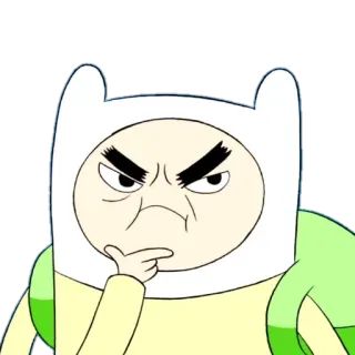 🤔 1234e0ae Finn Adventure Time Finn, Hora de Aventura, Desenho animado, Pensando, Confuso, Animado telegram sticker