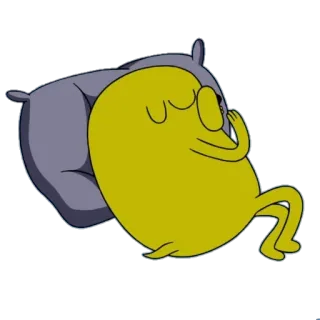 😴 186c599a Jake Adventure Time desenho animado, cachorro, sono, travesseiro, dormindo, Hora de Aventura telegram sticker
