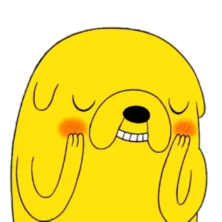 😁 43285654 Jake Adventure Time Desenho animado, Cachorro, Fofo, Amarelo, Jake, Hora de Aventura telegram sticker