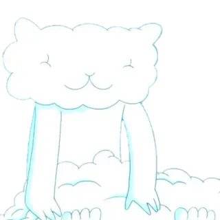 🐱 53147542 nuvem, desenho animado, branco, fofo, bonito, animal, ilustração telegram sticker