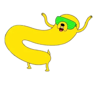 💃 800949b4 Jake Adventure Time cachorro, amarelo, desenho animado, adventure time, jake, dança, animação, adesivo telegram sticker