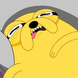 😷 81b49912 Jake Adventure Time Desenho animado, Amarelo, Cachorro, Engraçado, Sonolento telegram sticker