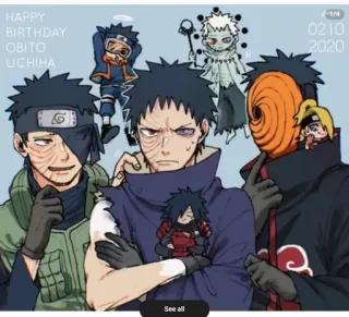 ⛰️ 07e17b6c Obito Uchiha HAPPY BIRTHDAY
OBITO
UCHIHA
0210
2020 Anime, Naruto, Obito, Uchiha, Geburtstag telegram sticker