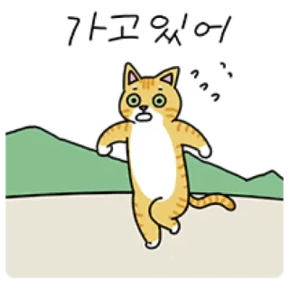 🐈 8eccf31a Katze, Cartoon, verängstigt, laufend, Tier, ängstlich telegram sticker