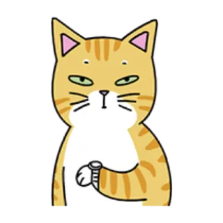 🐈 996624b6 Katze, Armbanduhr, Warten, Tier, Cartoon telegram sticker