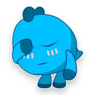 🤦‍♀️ 100d9337 милый, птица, голубой, мультфильм, сонный, животное, чиби, каваий telegram sticker