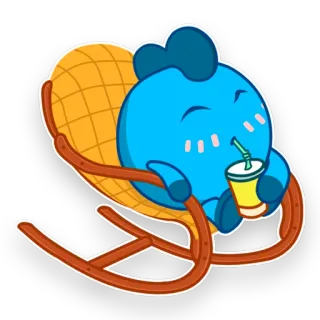 🏖 39a7512b мультфильм, отдых, напиток, стул, комфорт, милый telegram sticker