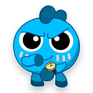 ⏱ 7e4a71d8 Мультфильм, Синий, Талисман, Часы telegram sticker