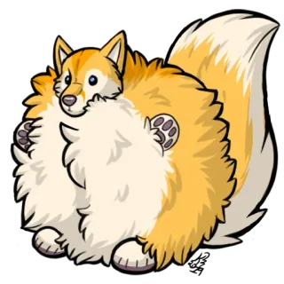 🍩 4c7f1972 pies, szczeniak, słodki, zwierzę, puszysty, zwierzak, kreskówka whatsapp sticker