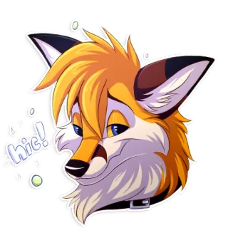 🍸 e065de17 hic! lis, kreskówka, słodki, zwierzę, futrzak, czkawka whatsapp sticker