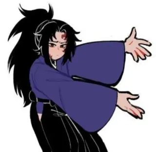 🀄️ 875a5931 Kokushibo Demon Slayer Кокушибо, Клинок, рассекающий демонов, Аниме, Манга, Высшая первая луна, Демон, Кимоно telegram sticker