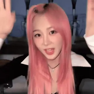 ✉️ dfa842f8 女性, ピンク髪, 人物, 韓国, アジア telegram sticker