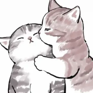 🍹 13905b3f koty, kocięta, przytulanie, słodkie, zwierzęta, zwierzę domowe whatsapp sticker