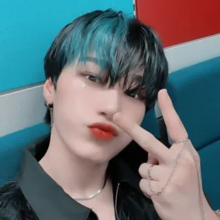 π bac2a19d kpop, man, singer, idol, peace sign, korean telegram sticker
