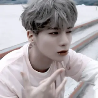 🍣 3408e209 persona, hombre, coreano, pelo gris, gesto ofensivo telegram sticker