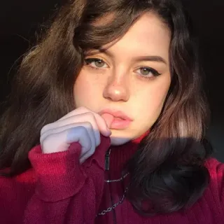 💞 4896f626 phụ nữ, cô gái, chân dung, khuôn mặt, người, đỏ whatsapp sticker