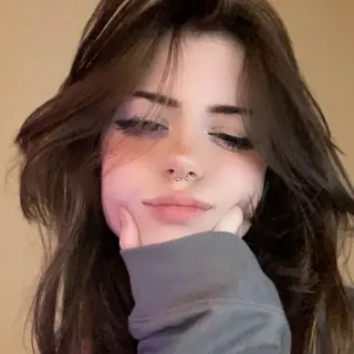 💞 7aa11356 phụ nữ, cô gái, chân dung, tóc nâu, xinh đẹp, gương mặt whatsapp sticker